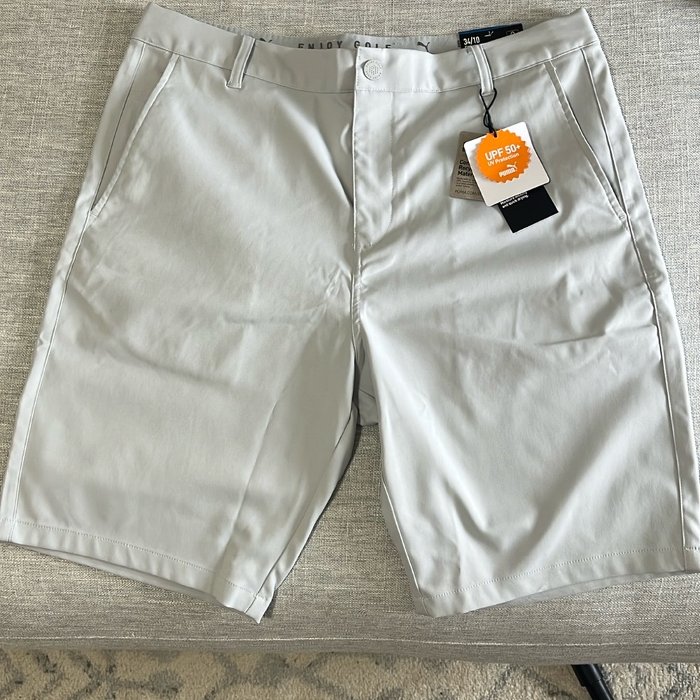 Brand New Puma Golf “Dealer” Shorts. Ash Gray 34” NWT